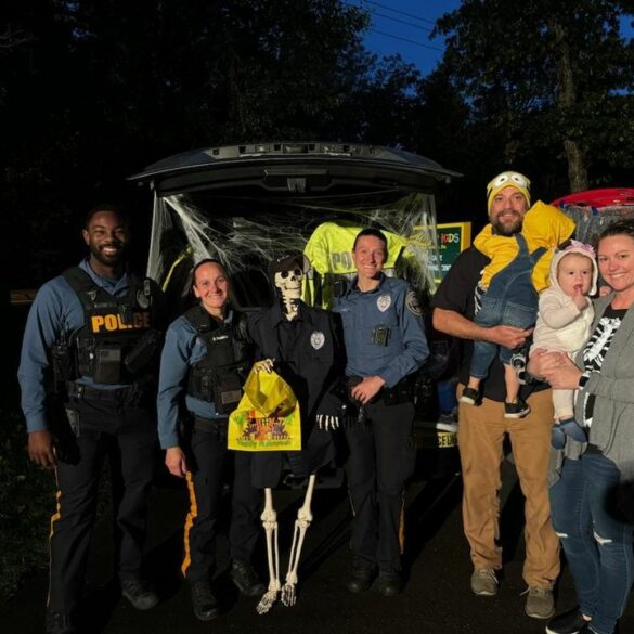Hamilton police join local preschool for trunk-or-treat event - photo licensed by shore news network.