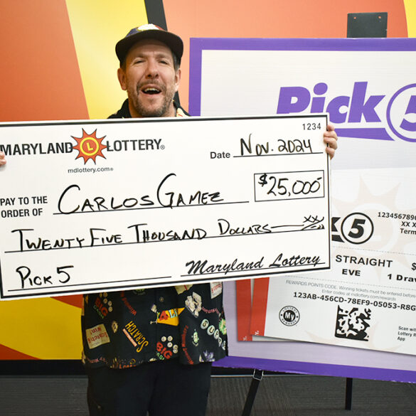 Lottery hobby pays off as dc man wins $25k in maryland pick 5 gam - photo licensed by shore news network.
