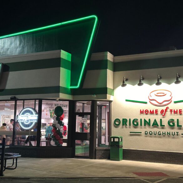 Ocean county's new krispy kreme an instant success as cars line up on saturday night - photo licensed by shore news network.