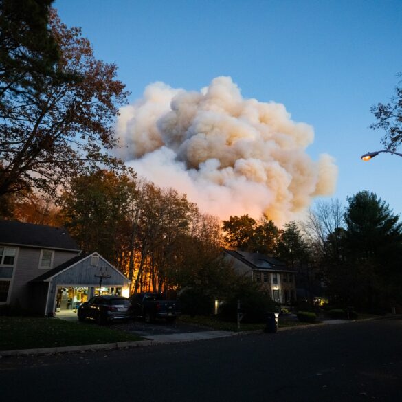 Carbon monoxide warning issued to residents near evesham forest fire - photo licensed by shore news network.