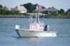 Bethany beach, delaware, u. S. A - august 3, 2024 - a fishing boat with vote trump sign on the bay near indian river inlet
