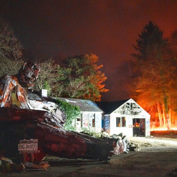 New jersey state police seek tips in suspicious brush fire near ‘big rusty’ monument - photo licensed by shore news network.