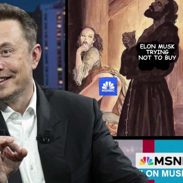 Is elon musk buying msnbc? Space mogul posts meme that has mainstream media very worried - photo licensed by shore news network.