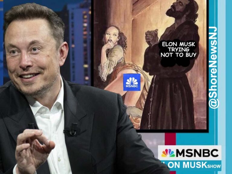 Is elon musk buying msnbc? Space mogul posts meme that has mainstream media very worried - photo licensed by shore news network.