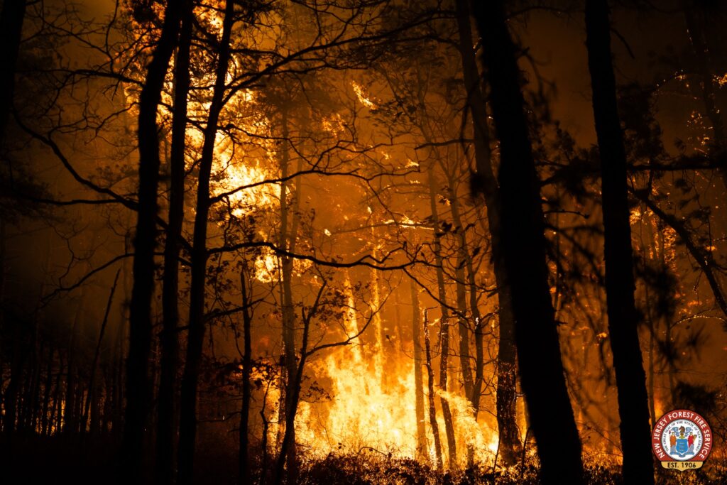 Large Forest Fire Breaks in Pompton Lakes