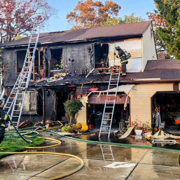 Afternoon fire displaces resident in gloucester township, firefighter injured - photo licensed by shore news network.