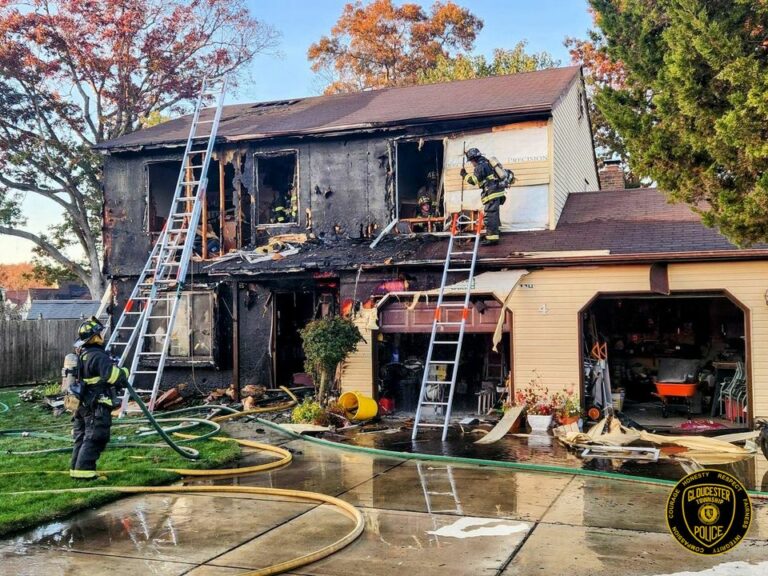 Afternoon fire displaces resident in gloucester township, firefighter injured - photo licensed by shore news network.