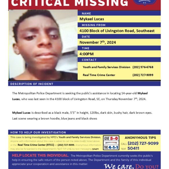 Urgent search underway for missing 14-year-old last seen in southeast dc - photo licensed by shore news network.