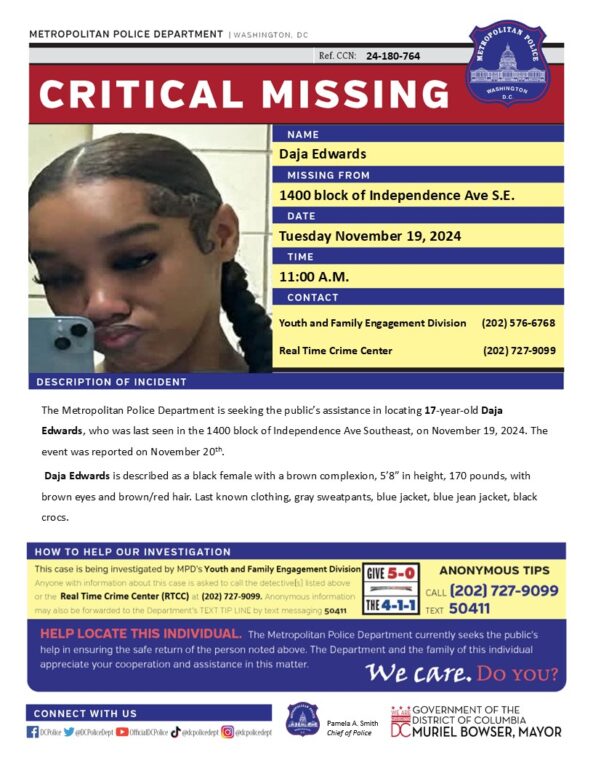 Police search for D.C. teen who vanished earlier this week