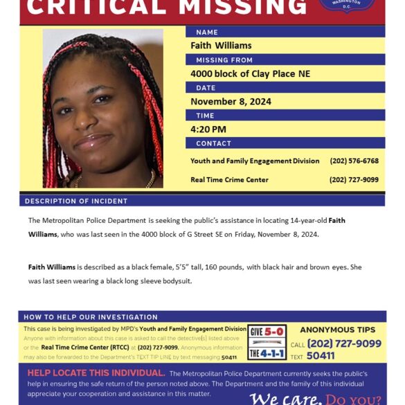 14-year-old girl goes missing in southeast dc - photo licensed by shore news network.