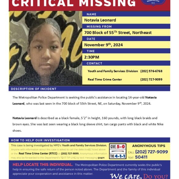 14-year-old girl missing in dc - photo licensed by shore news network.