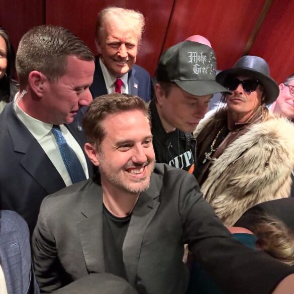 This selfie with trump, musk, and kid rock at ufc has the left losing their minds - photo licensed by shore news network.