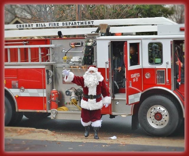 When does Santa Claus rides with Cherry Hill firefighters for annual neighborhood tour