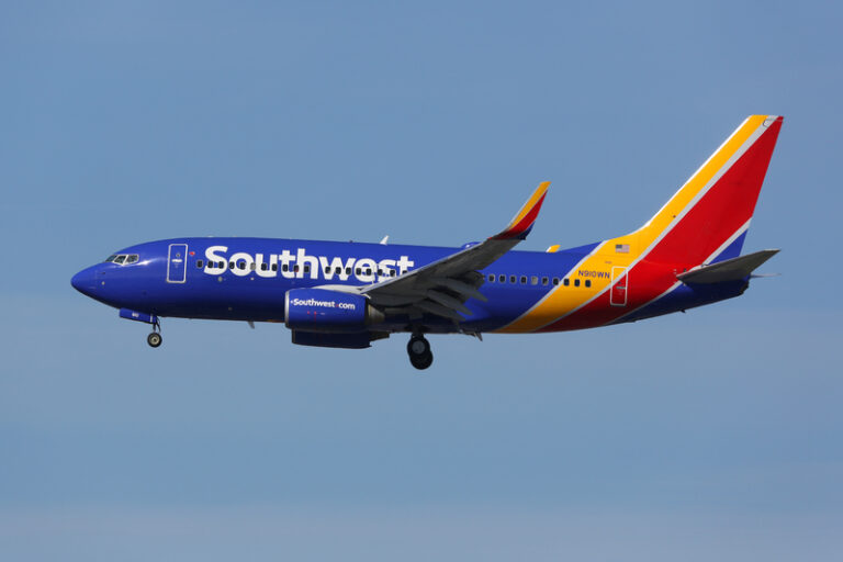 Southwest airlines plane struck by gunfire near cockpit at dallas airport, suspect at large - photo licensed by shore news network.