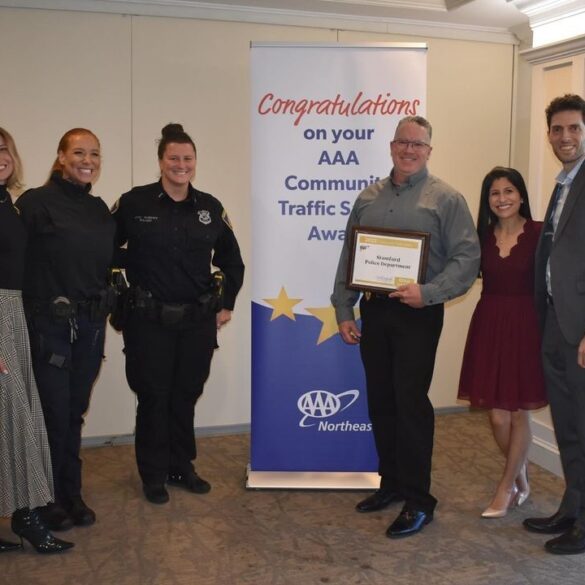 Stamford police receive traffic safety award for vision zero initiatives - photo licensed by shore news network.
