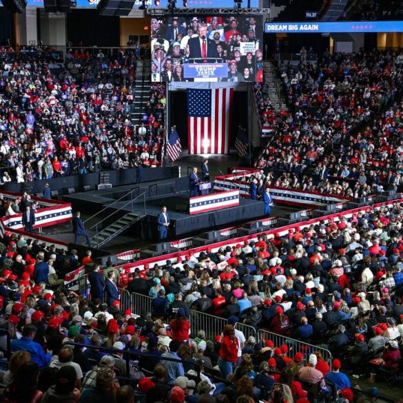 Trump rallies supporters in allentown, promises to tackle inflation and "bring back the american dream" - photo licensed by shore news network.