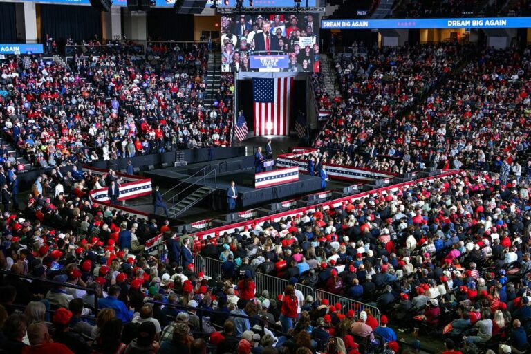 Trump rallies supporters in allentown, promises to tackle inflation and "bring back the american dream" - photo licensed by shore news network.