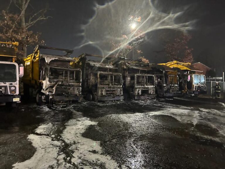 Fire destroys garbage trucks at jackson construction waste business - photo licensed by shore news network.