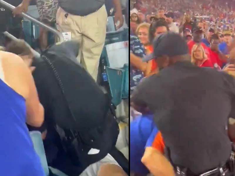 Police officers on video assaulting fans at Florida-Georgia football game