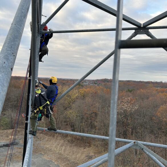 Cherry hill firefighters complete advanced tower rescue training with camden county usar group - photo licensed by shore news network.