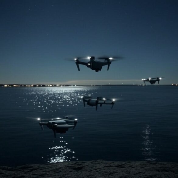 Low-flying drones spotted along jersey shore spark speculation of sea-based launch origins - photo licensed by shore news network.