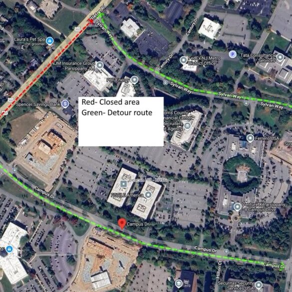 Utility work closes northbound littleton road in parsippany through dec. 5 - photo licensed by shore news network.