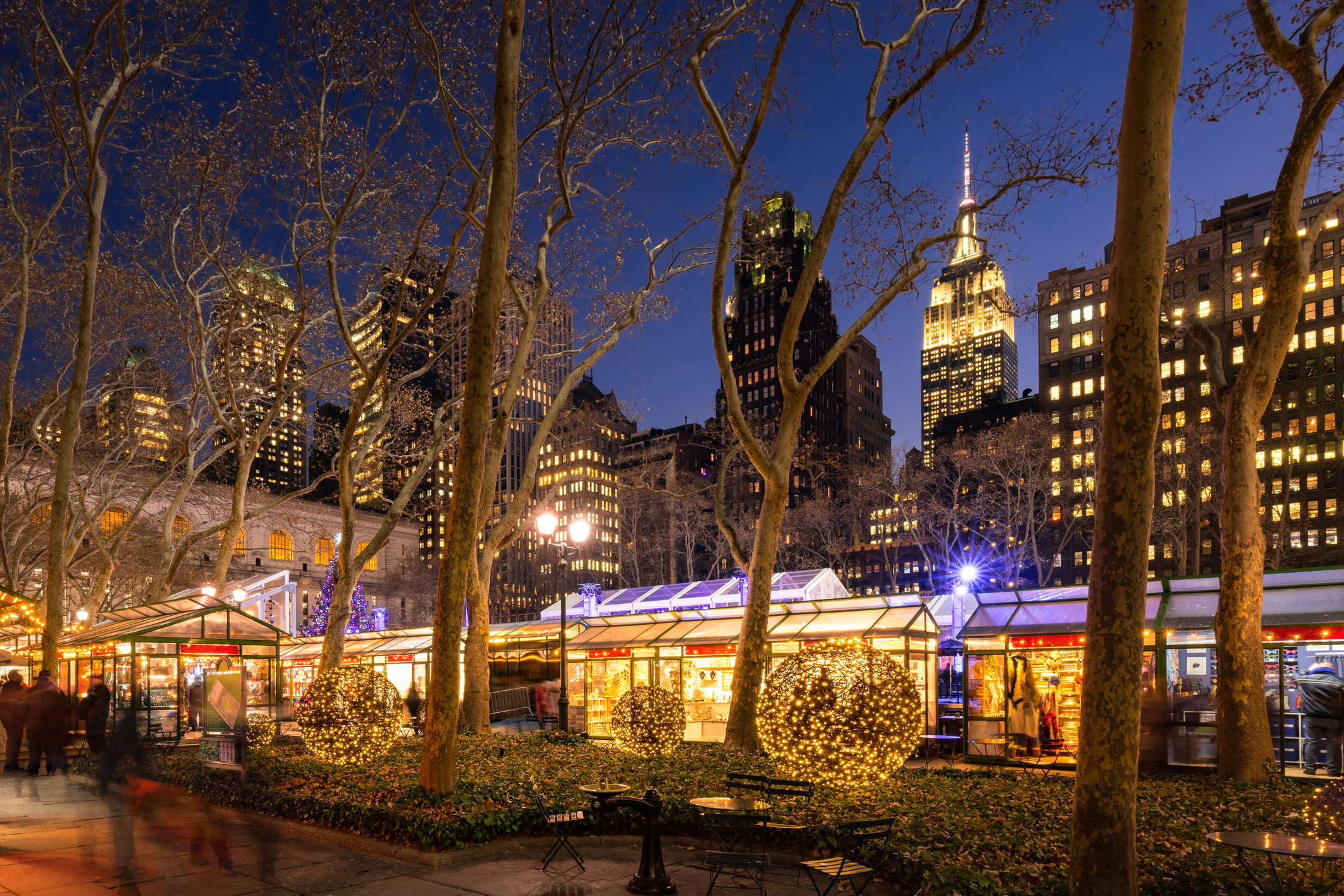 Fire at Bryant Park Christmas Village in New York City