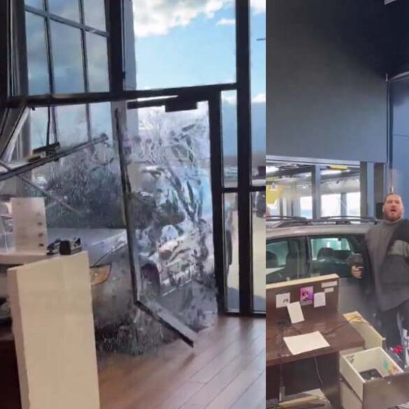 Man crashes car into dealership hours after purchase in dispute over return "all sales final" deal - photo licensed by shore news network.