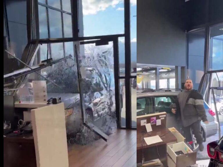 Man crashes car into dealership hours after purchase in dispute over return "all sales final" deal - photo licensed by shore news network.