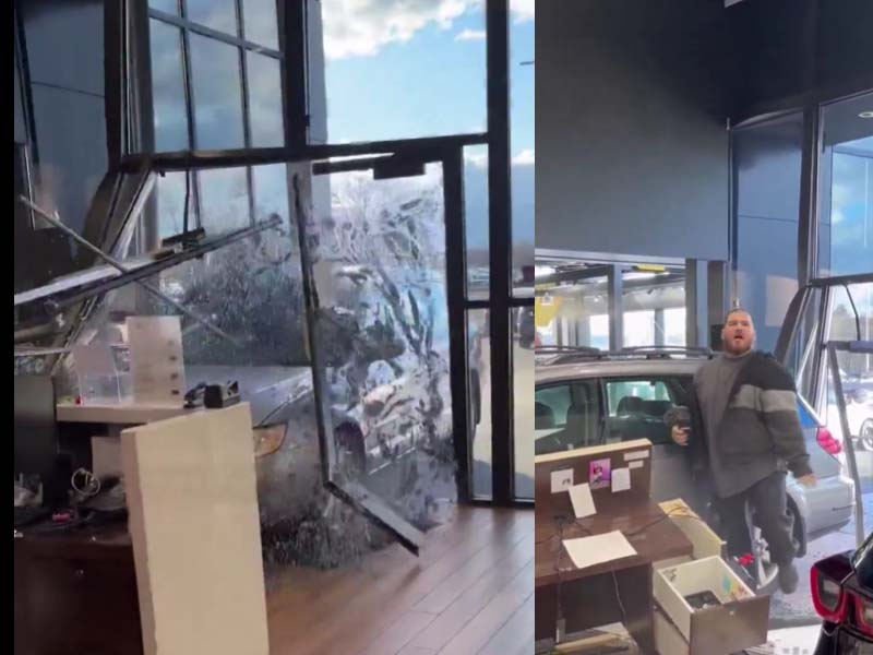 Man crashes car into dealership hours after purchase in dispute over return "all sales final" deal