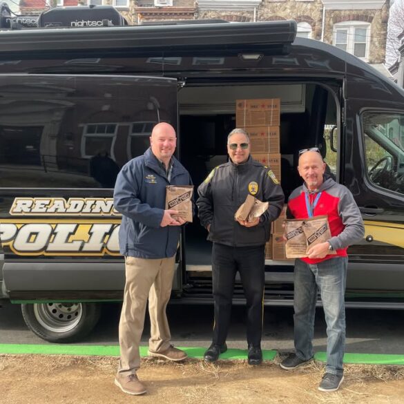 Reading police donate ready-to-eat meals to local rescue mission - photo licensed by shore news network.