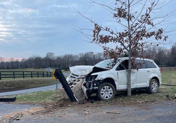Stafford man charged with DUI after crashing into stone pillar