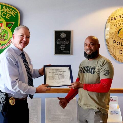 Marine corps veteran honored for heroism in foiling attempted robbery - photo licensed by shore news network.
