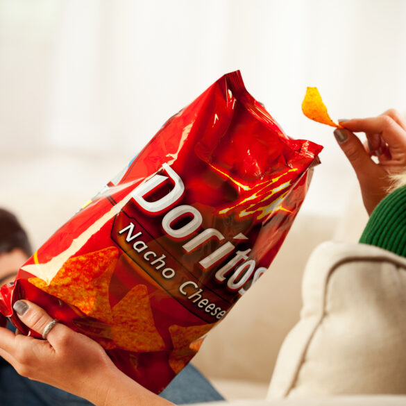 Doritos shows off square chip as company explores new direction - photo licensed by shore news network.