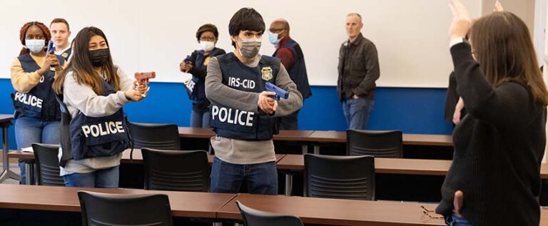 Irs adrian project training at new jersey college goes viral again as agents teach accounting majors how to arrest americans at gunpoint - photo licensed by shore news network.