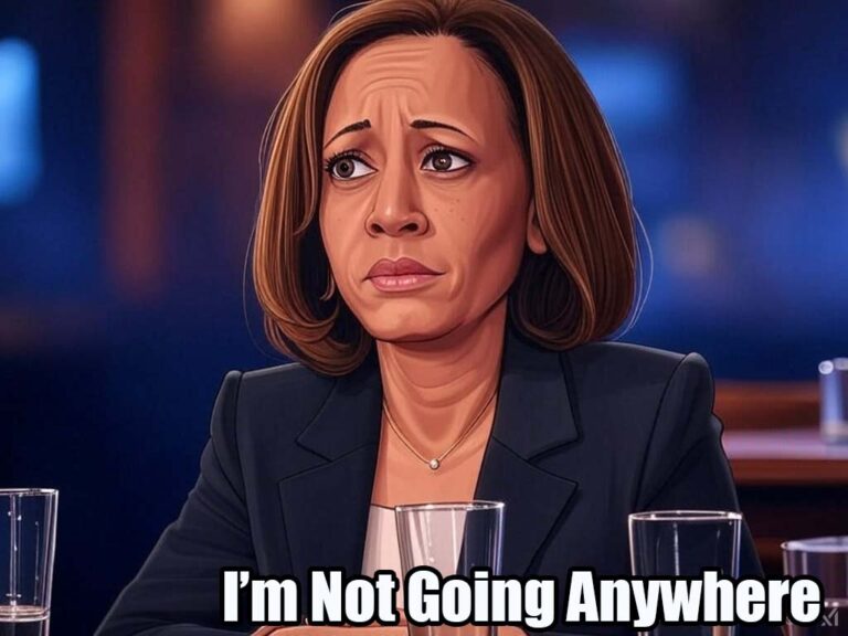 Daily cartoon: kamala harris isn't going anywhere - photo licensed by shore news network.
