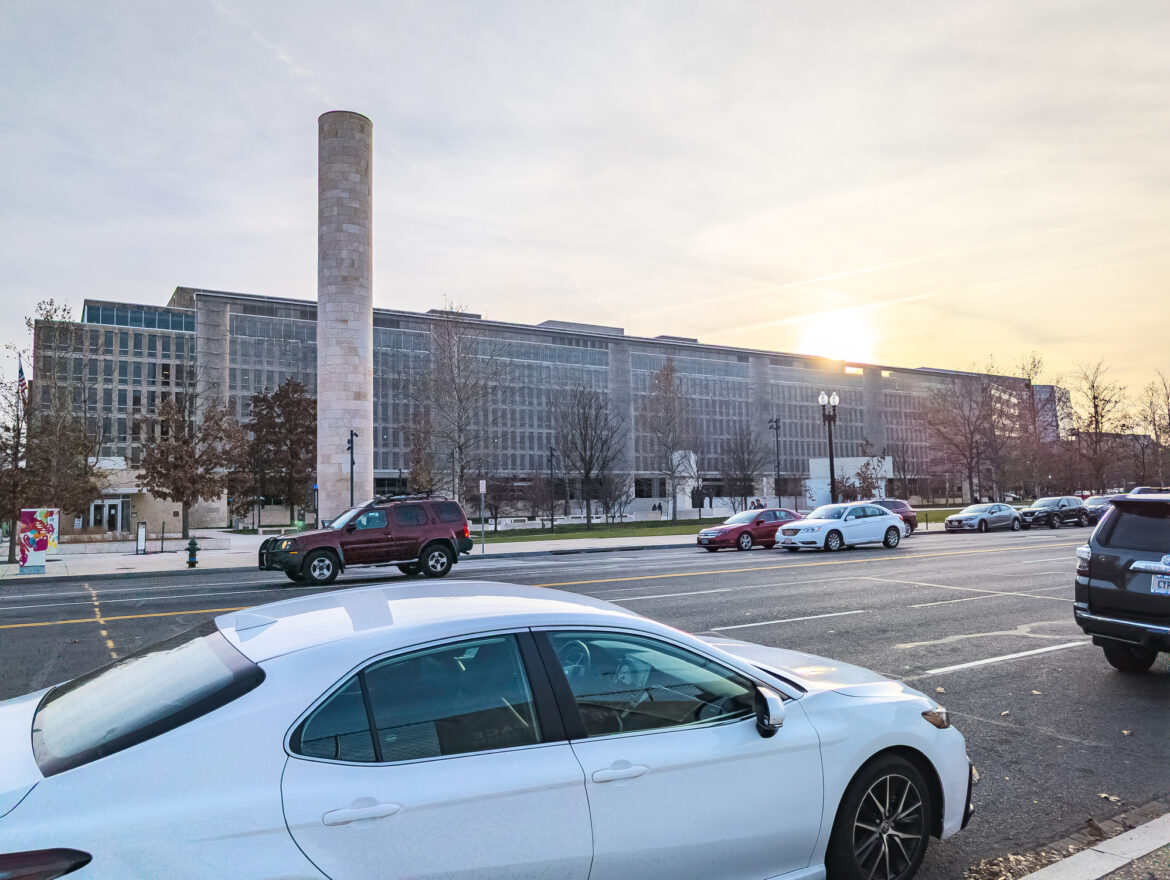 Washington, D. C. US - 12. 16. 2023: Lyndon B Johnson federal building headquarters for the US department of Education