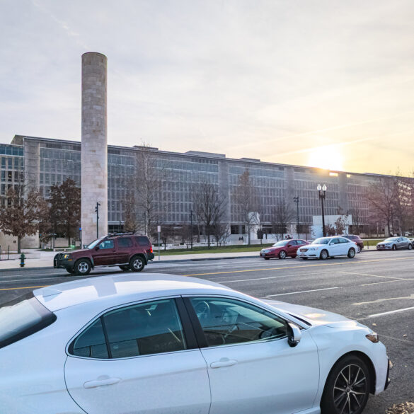 Washington, d. C. Us - 12. 16. 2023: lyndon b johnson federal building headquarters for the us department of education