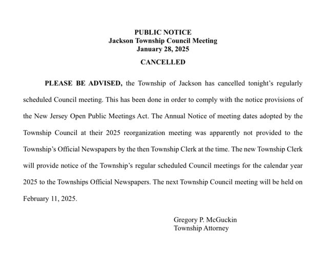 Jackson to Host Special Council Meeting Thursday Jackson to Host Special Council Meeting Thursday