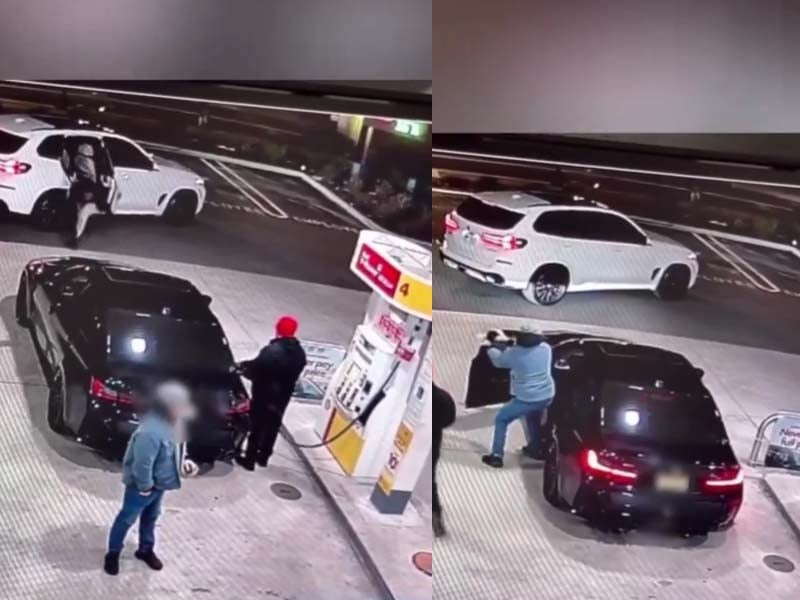 Watch: Man carjacked while getting gas at Jersey Shore area gas station