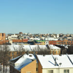 Snow on roofs in Baltimrore