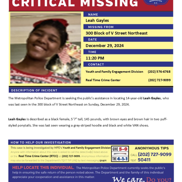 14-year-old girl still critically missing in northeast dc - photo licensed by shore news network.