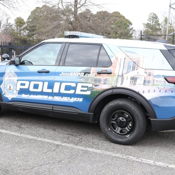 Newport news police department unveils custom recruitment vehicles showcasing city landmarks - photo licensed by shore news network.