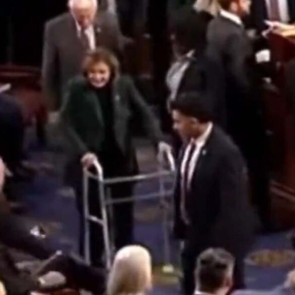 84-year-old nancy pelosi spotted with walker at capitol following fall, hip surgery - photo licensed by shore news network.