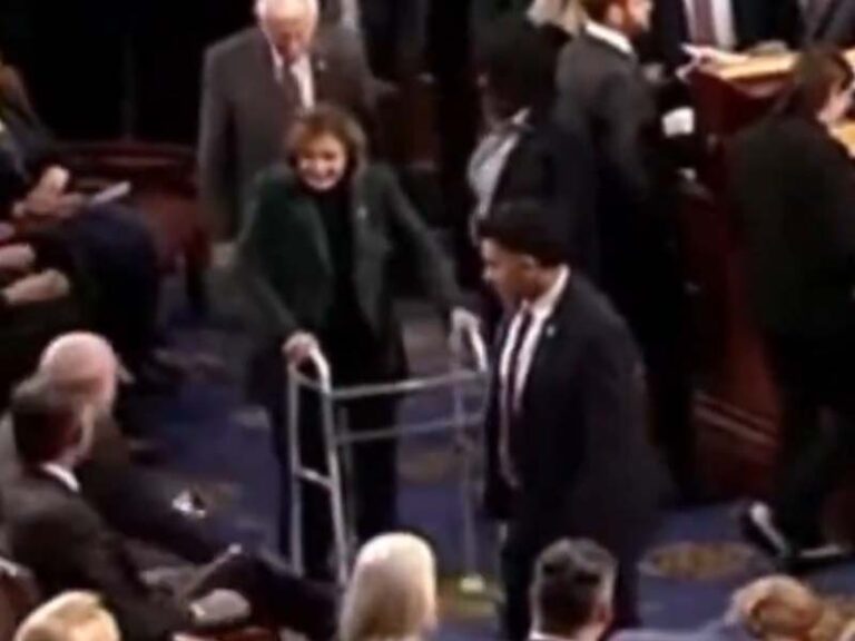 84-year-old nancy pelosi spotted with walker at capitol following fall, hip surgery - photo licensed by shore news network.