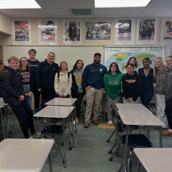 Anne arundel officer speaks on leadership with northeast high student-athletes - photo licensed by shore news network.