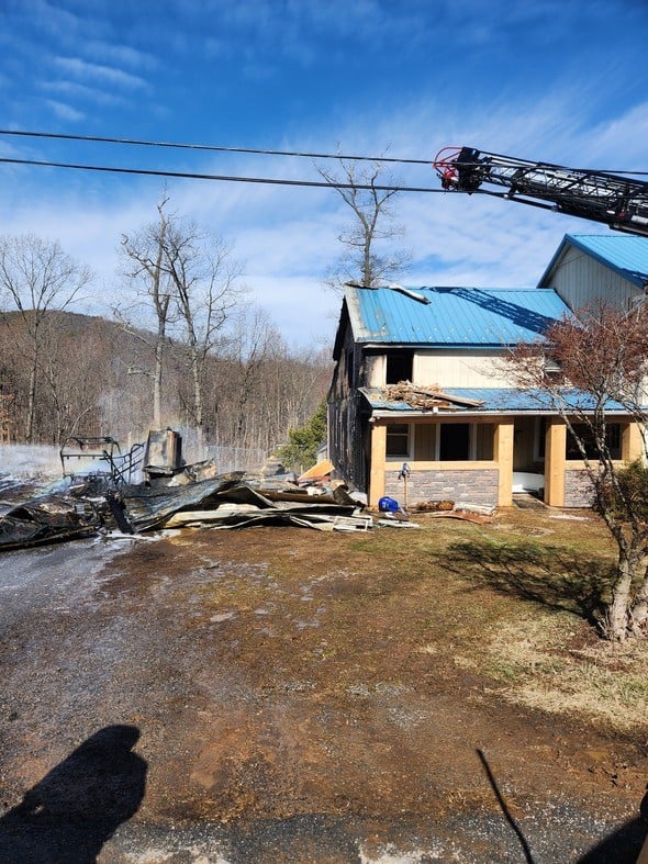 Fire in Clear Spring Damages Home, Destroys Garage