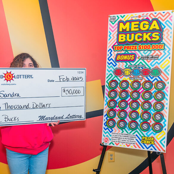 Maryland woman wins $50,000 in mega bucks scratch-off game