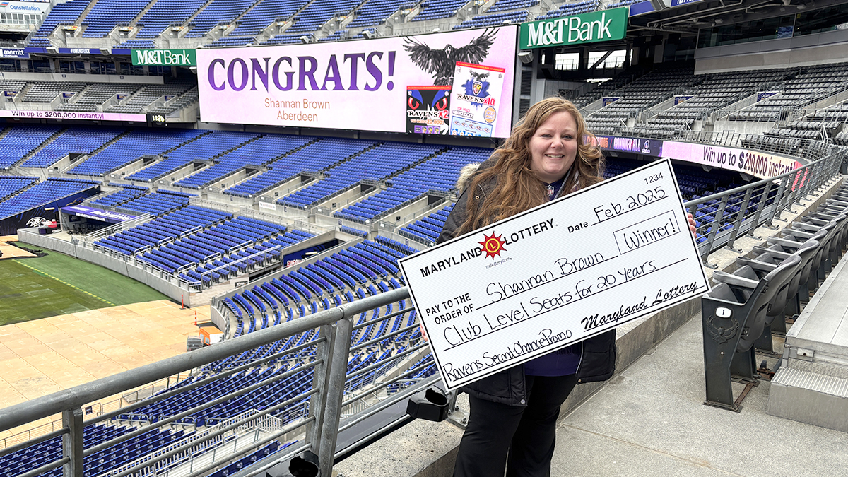 Aberdeen woman wins Maryland Lottery’s Ravens Seats for 20 Years prize