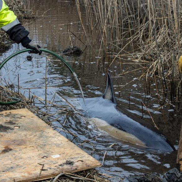 Stranded dolphin rescued from new jersey marsh euthanized - photo licensed by shore news network.